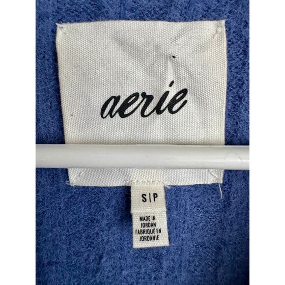 Aerie Beyond Cozy Crew Neck Slouchy Blue Sweater size Small - Picture 3 of 6